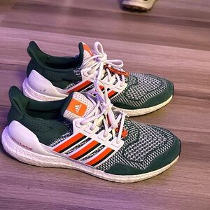Adidas Green and Orange Sneakers Miami hurricanes ultra boost size 12